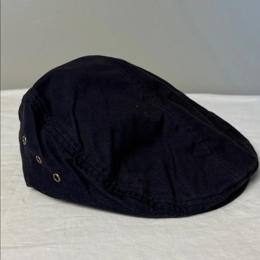 Lands’ End Cotton Newsboy Flat Cap Dark Blue One Size Ivy Hat